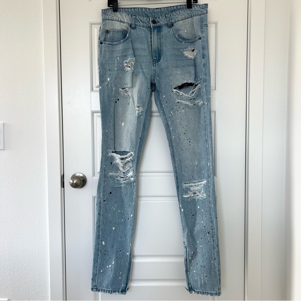 Young & Reckless // NWOT Men’s Destroyed Paint-splatter Regular Fit Jeans
